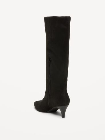 Old Navy Tall Kitten-Heel Boots for Women - Black Jack in Kuwait