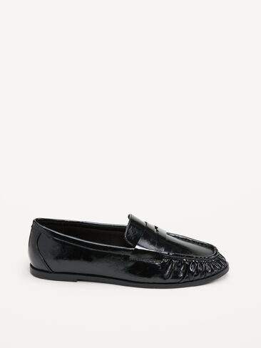 Old Navy Faux-Leather Ruched Loafers - Black Jack in Kuwait
