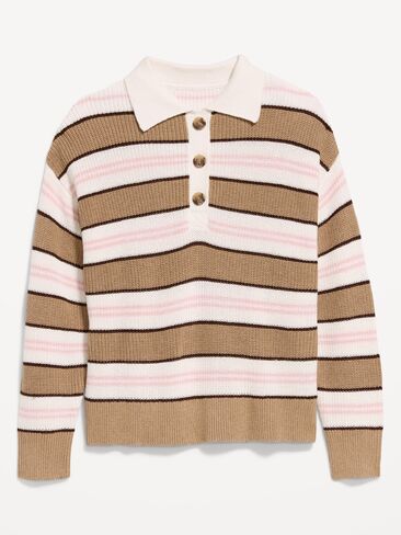Old Navy Seaside Cotton Rugby Polo - Neutral Stripe in Kuwait