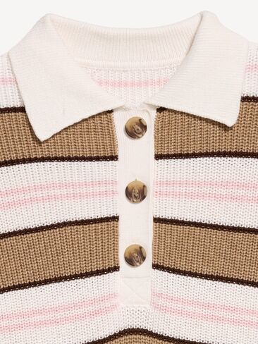 Old Navy Seaside Cotton Rugby Polo - Neutral Stripe in Kuwait