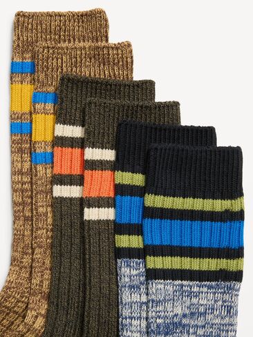 Old Navy Marled Boot Socks 3-Pack - Seasonal Stripes in Kuwait