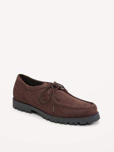 Old Navy Faux-Suede Derby Boots for Men - Dark Walnut in Kuwait
