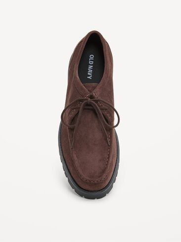 Old Navy Faux-Suede Derby Boots for Men - Dark Walnut in Kuwait