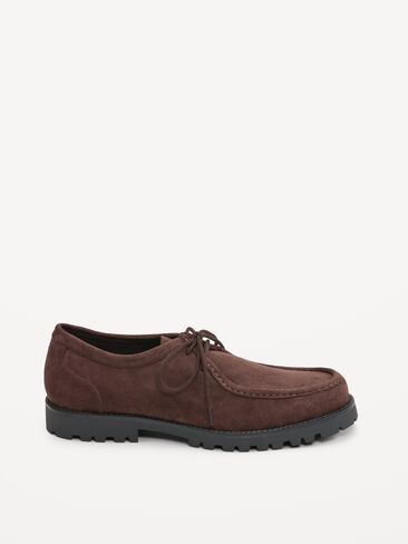 Old Navy Faux-Suede Derby Boots for Men - Dark Walnut in Kuwait