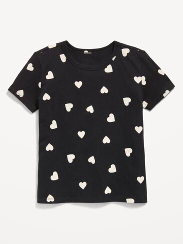 Old Navy Softest Short-Sleeve T-Shirt for Girls - White Hearts in Kuwait