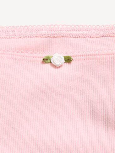 Old Navy Fitted Off-Shoulder Ribbed Top for Girls - Pink Pirouette in Kuwait