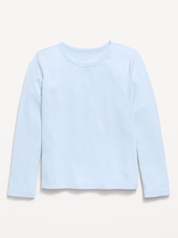Old Navy Softest Long-Sleeve Ribbed T-Shirt for Girls - Contrail in Kuwait