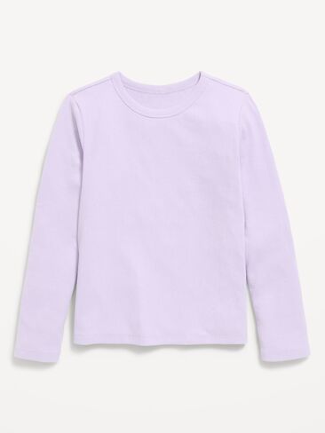 Old Navy Softest Long-Sleeve Ribbed T-Shirt for Girls - Dusky Lavender in Kuwait