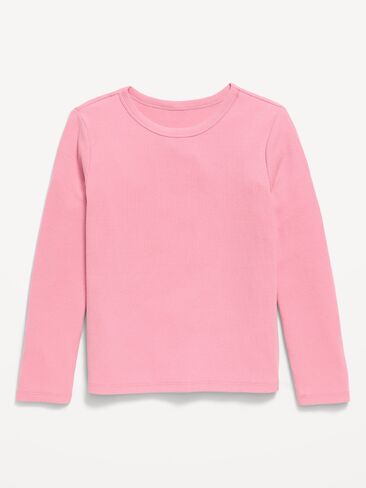 Old Navy Softest Long-Sleeve Ribbed T-Shirt for Girls - Pressed Flower in Kuwait