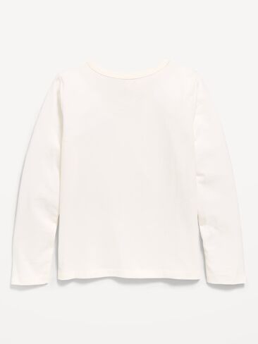 Old Navy Softest Long-Sleeve Heart-Patch T-Shirt for Girls - Leopard in Kuwait