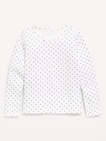 Old Navy Printed Softest Long-Sleeve T-Shirt for Girls - Polka Dot in Kuwait