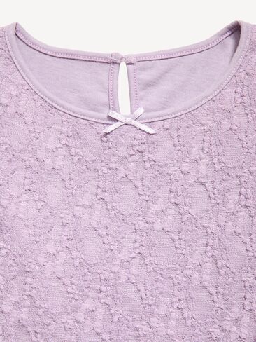 Old Navy Fitted Long-Sleeve Lace Top for Girls - Spring Wisteria in Kuwait