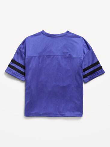 Old Navy Oversized Football-Style Lifestyle Jersey T-Shirt for Boys - Crayon Blue in Kuwait