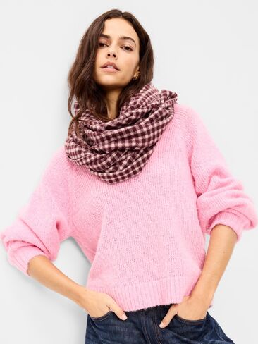 Old Navy Flannel Printed Scarf - Pink Plaid in Kuwait