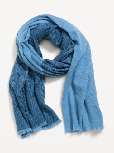 Old Navy Flannel Printed Scarf - Blue Colorblock in Kuwait