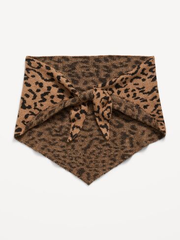 Old Navy Oversized Rib-Knit Triangle Scarf - Leopard in Kuwait