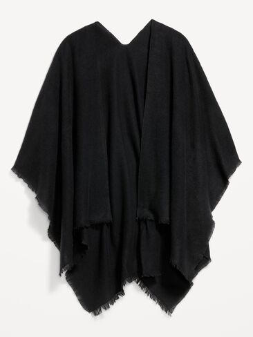 Old Navy Flannel Fringe Poncho - Black Jack in Kuwait
