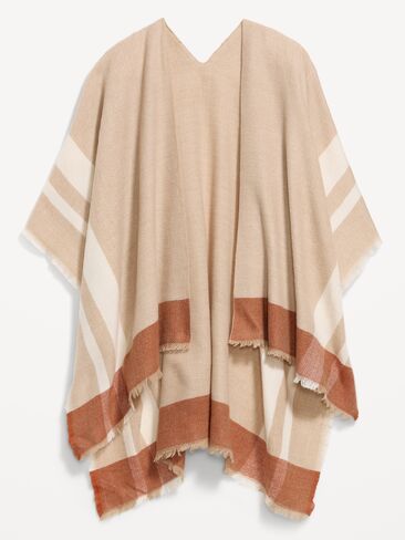 Old Navy Flannel Fringe Poncho - Herringbone in Kuwait