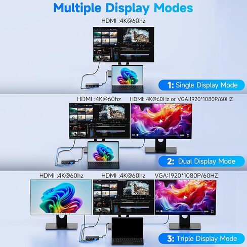 Surface Thunderbolt 4 Docking Station, Triple-Display via Dual HDMI + VGA with Power Adapter, Surface Dock Compatible with Surface Pro 12/11/10/9/8/X/7 & Surface Laptop 5/4/3, Surface Go, Studio in Kuwait