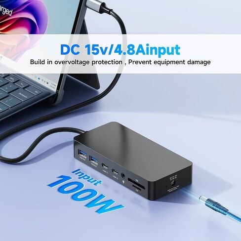 Surface Thunderbolt 4 Docking Station, Triple-Display via Dual HDMI + VGA with Power Adapter, Surface Dock Compatible with Surface Pro 12/11/10/9/8/X/7 & Surface Laptop 5/4/3, Surface Go, Studio in Kuwait