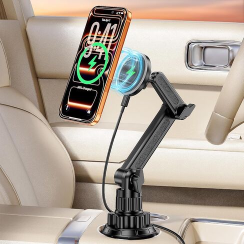 Magsafe Car Mount Charger, Stable Cup Holder Phone Holder Wireless Charger in Saudi Arabia