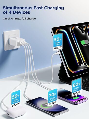 iPhone Charger Fast Charging,[MFi Certified] USB C Charger Block 20W PD USB C Wall Charger with 6FT USB C to Lightning Cable for iPhone 14/13/12/12 Pro Max/11/Xs Max/XR/X,AirPods Pro,ipad in Saudi Arabia