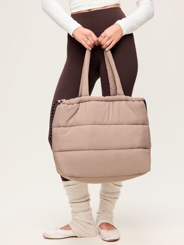 Old Navy Active Puffer Cinched Tote - Dusted Chocolate in Kuwait
