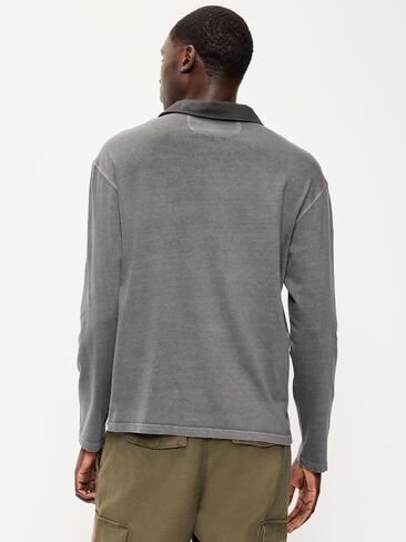 Old Navy Long-Sleeve Rugby Polo - Stainless Steel in Kuwait