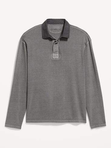 Old Navy Long-Sleeve Rugby Polo - Stainless Steel in Kuwait
