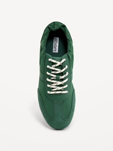 Old Navy Ruched Lace-Up Sneakers for Women - Field Of Greens in Kuwait