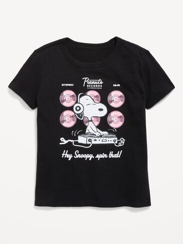 Old Navy Peanuts™ Snoopy Graphic T-Shirt for Girls - Black Jack in Kuwait