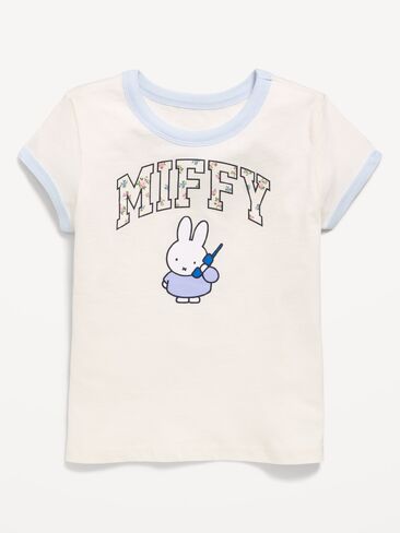 Old Navy Miffy™ Graphic Ringer T-Shirt for Girls - Sea Salt in Kuwait