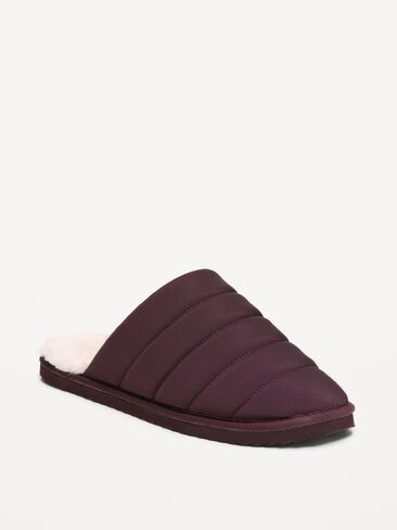 Old Navy Puffer Sherpa Slippers for Women - Black Coffee in Kuwait