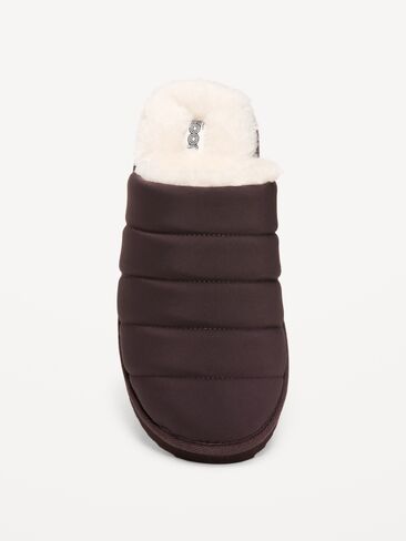 Old Navy Puffer Sherpa Slippers for Women - Black Coffee in Kuwait
