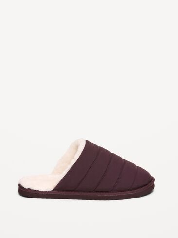 Old Navy Puffer Sherpa Slippers for Women - Black Coffee in Kuwait