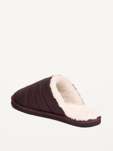 Old Navy Puffer Sherpa Slippers for Women - Black Coffee in Kuwait
