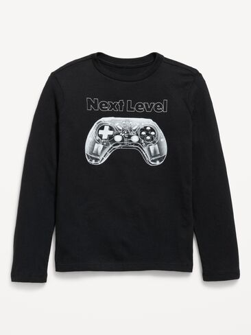 Old Navy Long-Sleeve Graphic T-Shirt for Boys - Black Jack in Kuwait