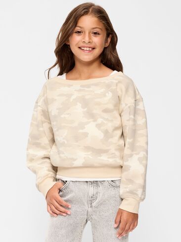 Old Navy Off-Shoulder Sweatshirt for Girls - Camo in Kuwait