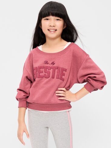Old Navy Off-Shoulder Sweatshirt for Girls - ISLAND FLOWER in Kuwait