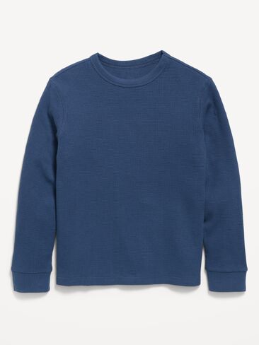 Old Navy Long-Sleeve Waffle-Knit T-Shirt for Boys - Pacific Blue in Kuwait