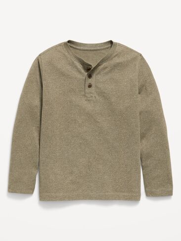 Old Navy Softest Long-Sleeve Henley T-Shirt for Boys - Dill Caper in Kuwait