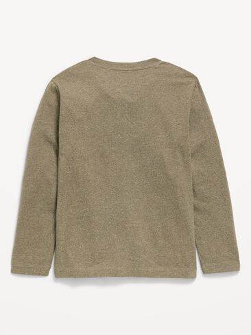 Old Navy Softest Long-Sleeve Henley T-Shirt for Boys - Dill Caper in Kuwait