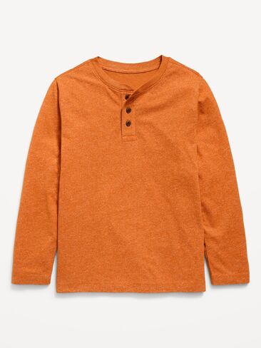 Old Navy Softest Long-Sleeve Henley T-Shirt for Boys - Gingerade in Kuwait
