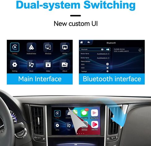 Wireless Carplay Retrofit Kit Decoder for Infiniti 8 inch Dual Screen 2015-2019 Q50 Q60 Q50L QX50 Original Screen Update, Support Android auto, Maps, Mirroring, Rear Camera, USB Drive in Saudi Arabia