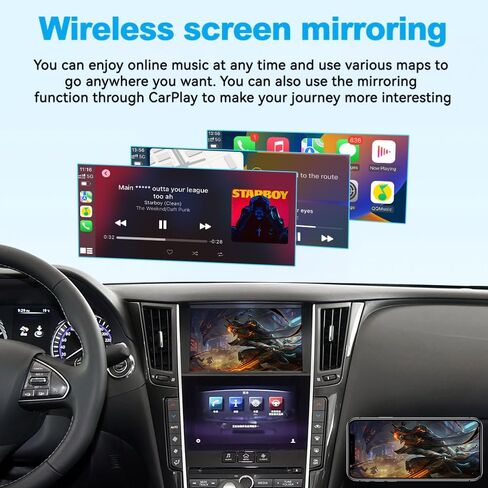 Wireless Carplay Retrofit Kit Decoder for Infiniti 8 inch Dual Screen 2015-2019 Q50 Q60 Q50L QX50 Original Screen Update, Support Android auto, Maps, Mirroring, Rear Camera, USB Drive in Saudi Arabia