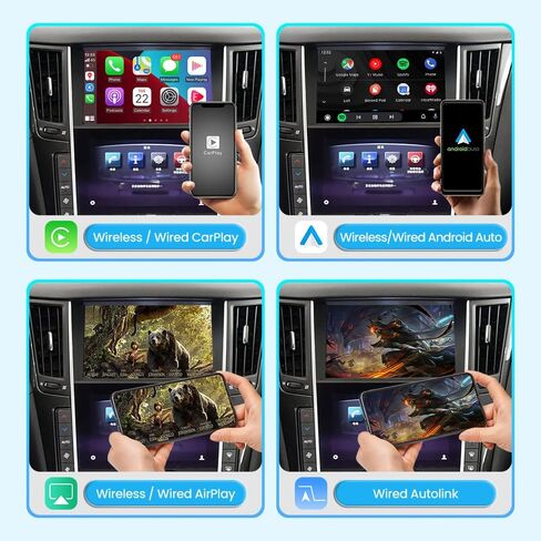 Wireless Carplay Retrofit Kit Decoder for Infiniti 8 inch Dual Screen 2015-2019 Q50 Q60 Q50L QX50 Original Screen Update, Support Android auto, Maps, Mirroring, Rear Camera, USB Drive in Saudi Arabia