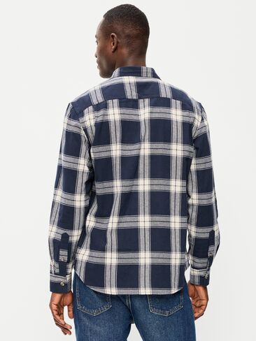Old Navy Relaxed Long-Sleeve Flannel Pocket Shirt - In the Navy in Kuwait