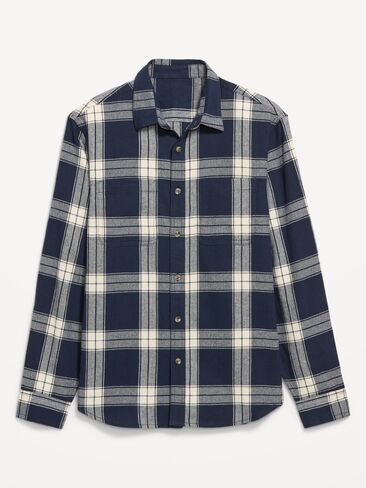 Old Navy Relaxed Long-Sleeve Flannel Pocket Shirt - In the Navy in Kuwait