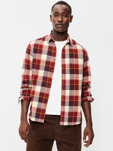 Old Navy Relaxed Long-Sleeve Flannel Pocket Shirt - Emberglow in Saudi Arabia