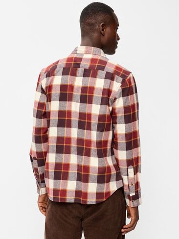 Old Navy Relaxed Long-Sleeve Flannel Pocket Shirt - Emberglow in Saudi Arabia